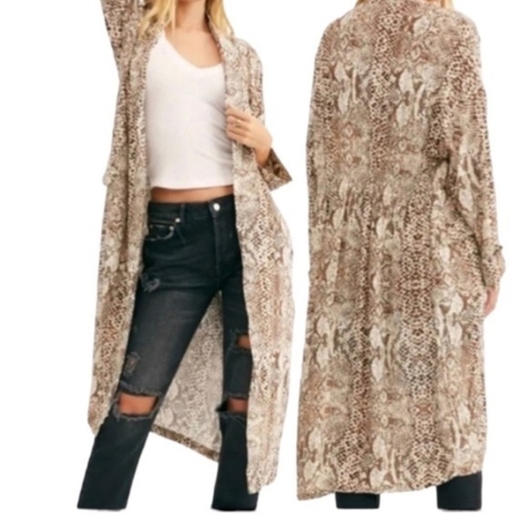 Free People Sweaters - Free people wild nights duster snake skin